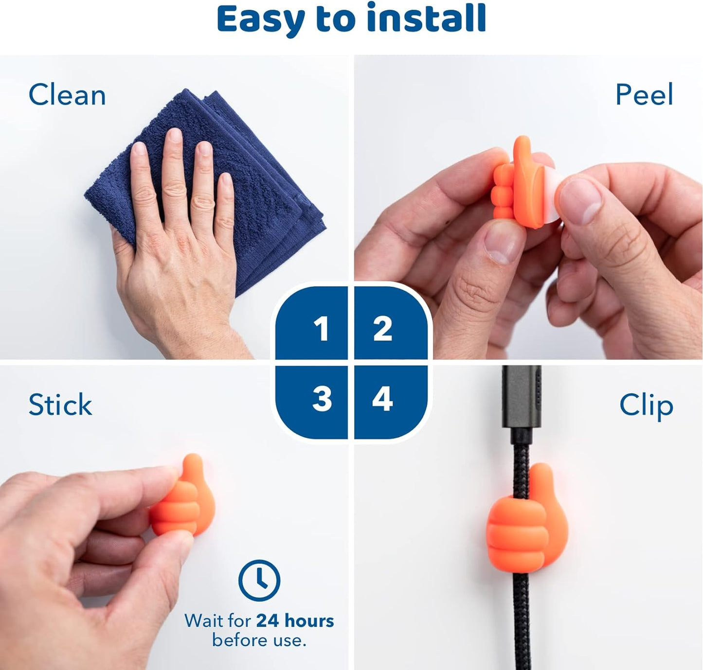 6 Piece Thumb Cable Holder