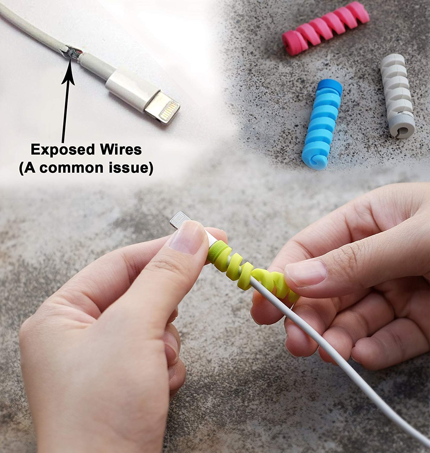 Charger Cable Protector Data Cable Saver Set of 1 (4 Pieces)