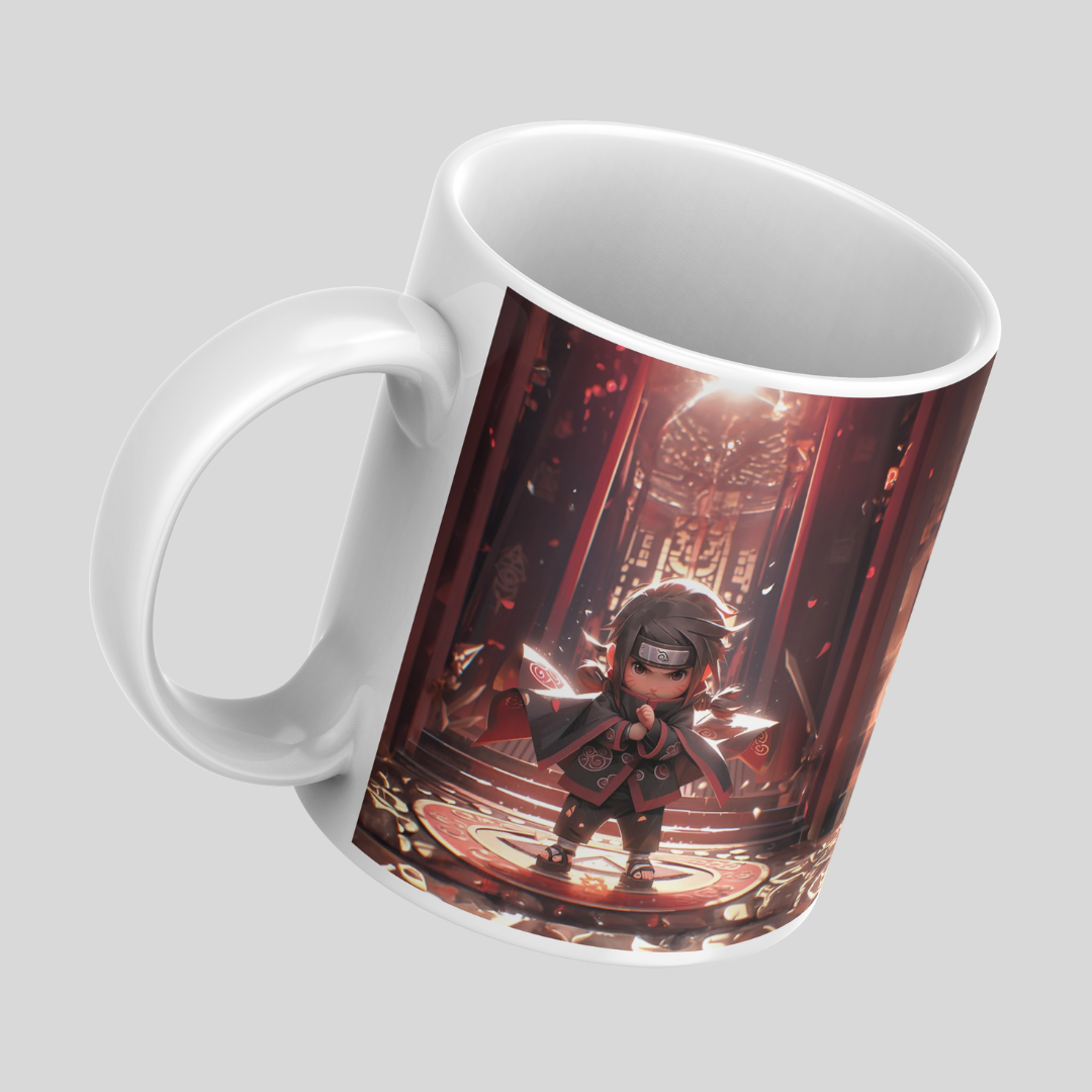 Itachi Uchiha Chibbi Anime Printed Premium Quality Coffee Mug (350ml) Ceramic White Mug
