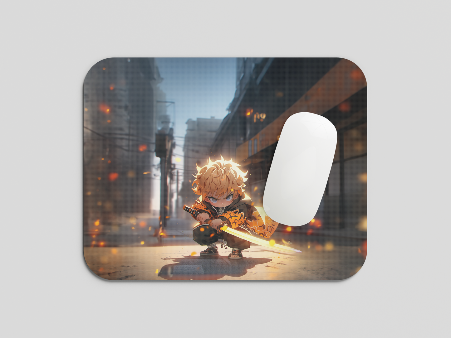 Zenitsu Agatsuma Anime Printed Mouse Pad Premium Quality With Anti-Slip Rubber Base