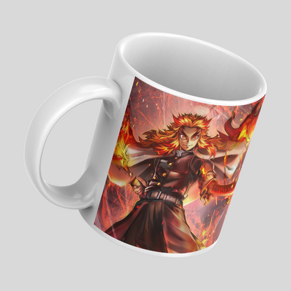 Kyojuro Demon Slayer Anime Printed Premium Quality Coffee Mug (350ml) Ceramic White Mug