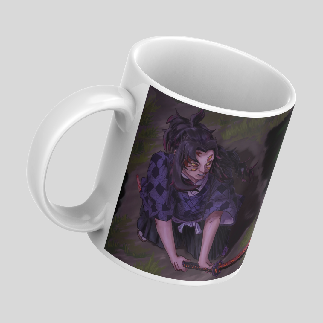Kokushibou Demon Slayer Anime Printed Premium Quality Coffee Mug (350ml) Ceramic White Mug