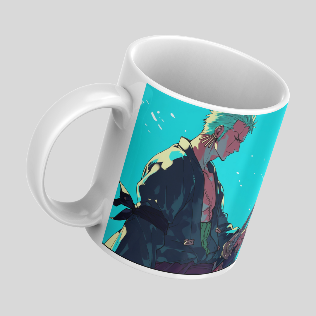 Roronoa Zoro Anime Printed Premium Quality Coffee Mug (350ml) Ceramic White Mug