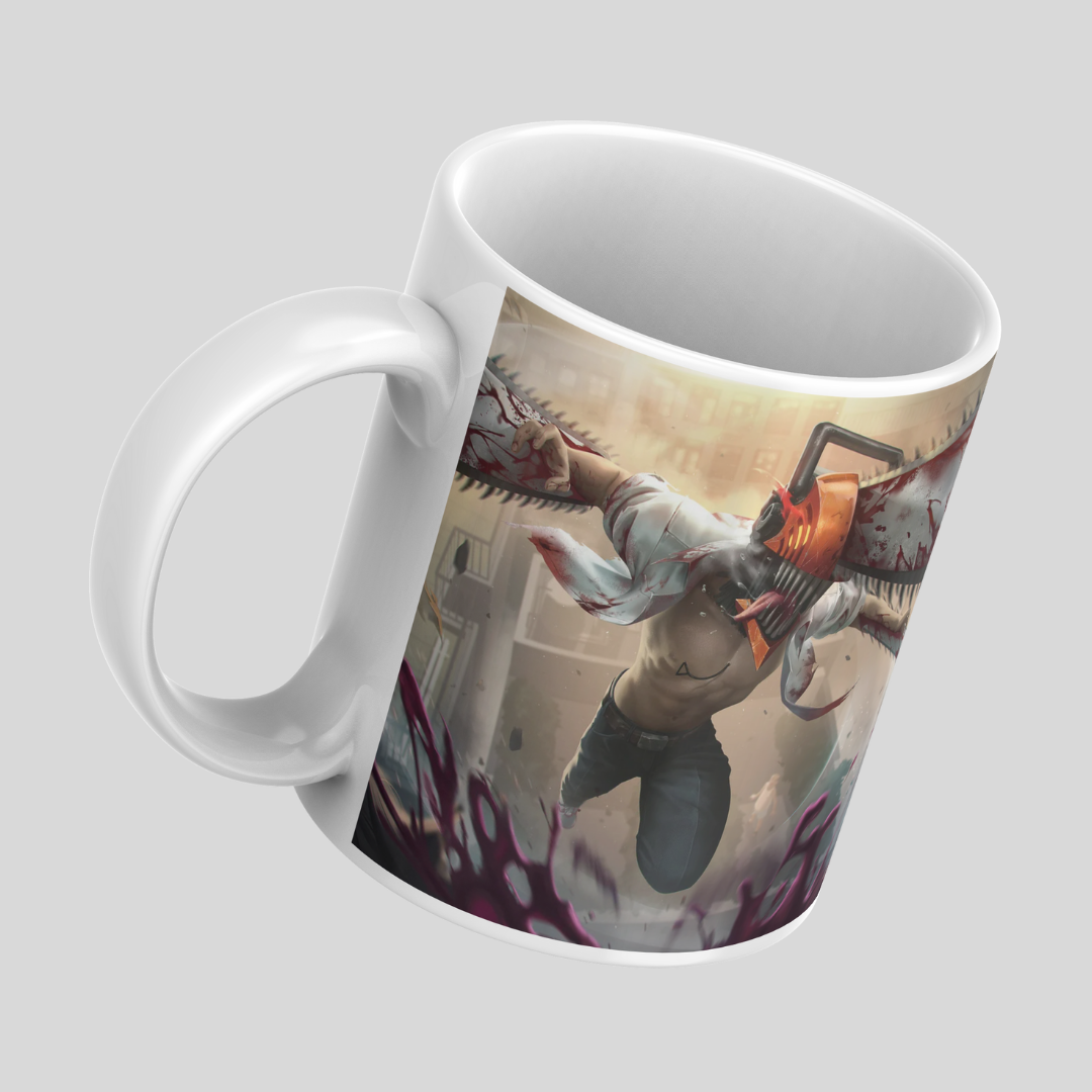 Chansaw Man Anime Printed Premium Quality Coffee Mug (350ml) Ceramic White Mug