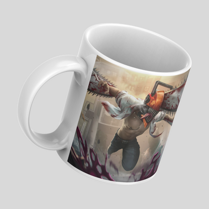 Chansaw Man Anime Printed Premium Quality Coffee Mug (350ml) Ceramic White Mug