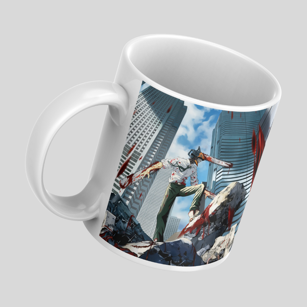 Chainsaw Man Anime Printed Premium Quality Coffee Mug (350ml) Ceramic White Mug