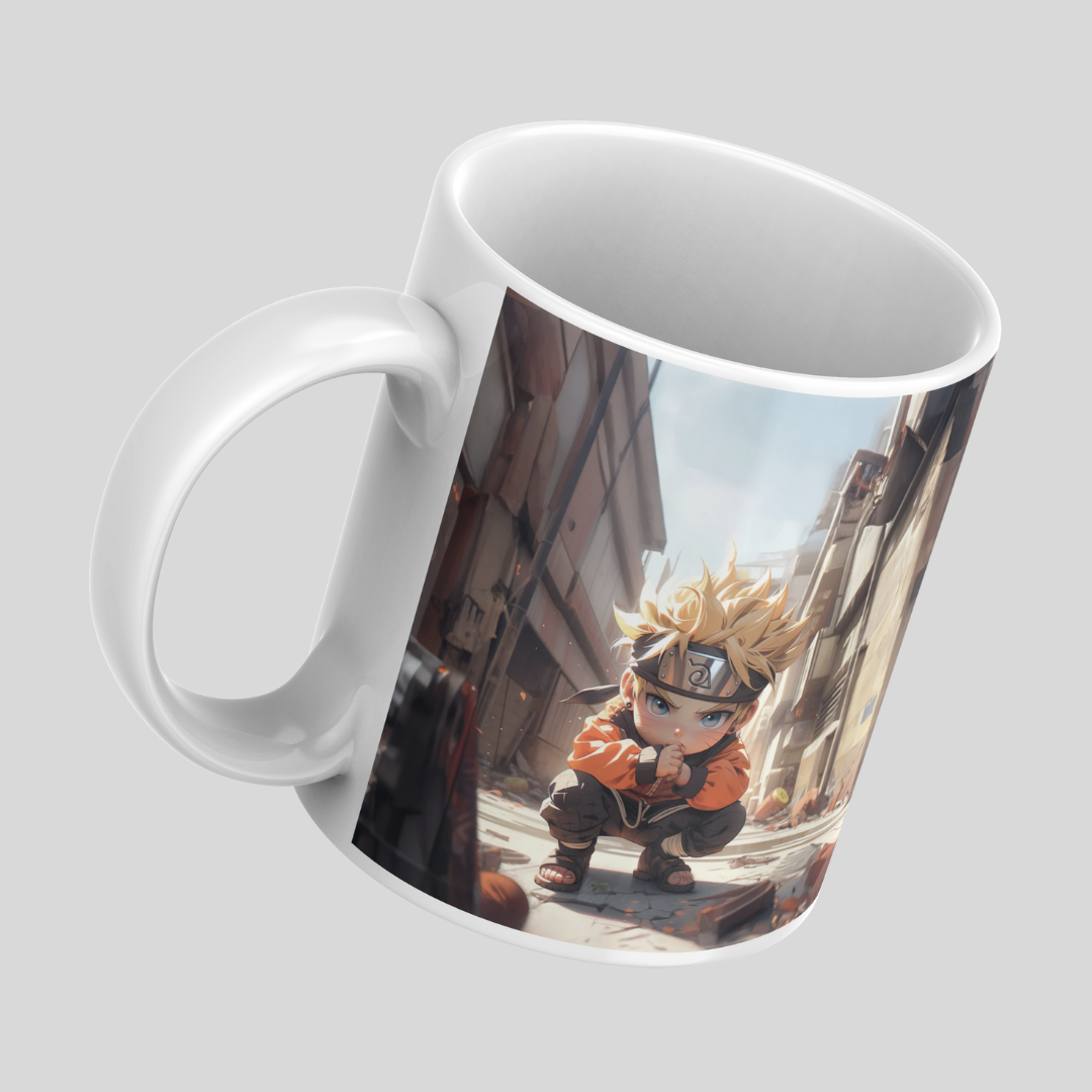 Naruto Chibbi Anime Printed Premium Quality Coffee Mug (350ml) Ceramic White Mug