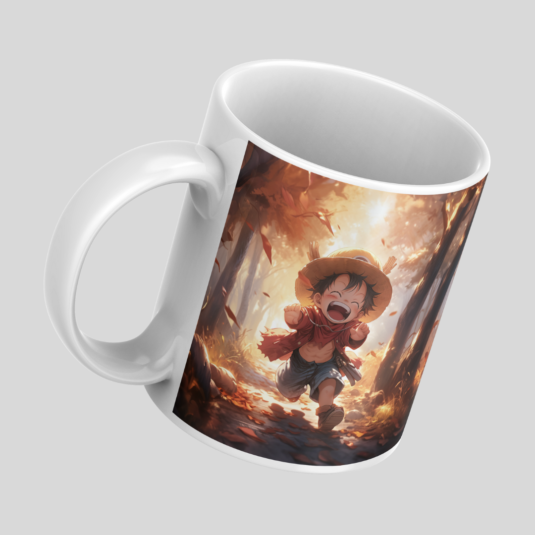 Luffy Chibbi Anime Printed Premium Quality Coffee Mug (350ml) Ceramic White Mug