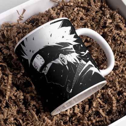 Kakashi Naruto Anime Printed Premium Quality Coffee Mug (350ml) Ceramic White Mug