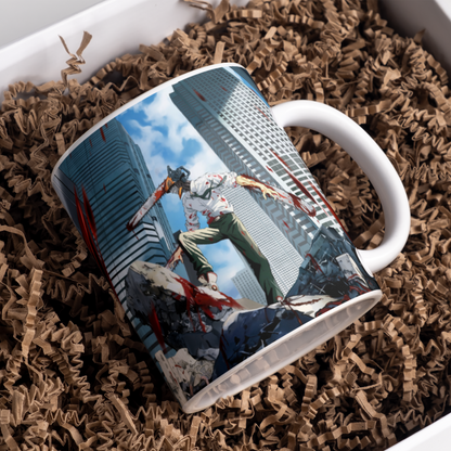 Chainsaw Man Anime Printed Premium Quality Coffee Mug (350ml) Ceramic White Mug