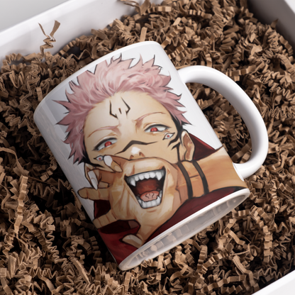 Sukuna Anime Printed Premium Quality Coffee Mug (350ml) Ceramic White Mug