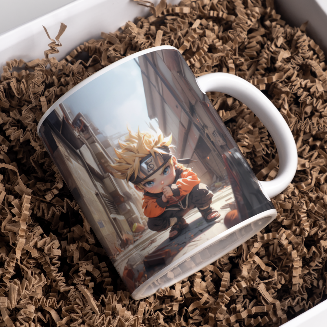 Naruto Chibbi Anime Printed Premium Quality Coffee Mug (350ml) Ceramic White Mug